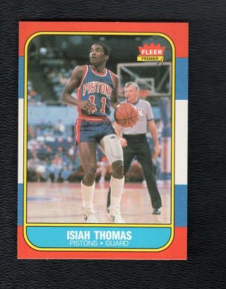 1986 - 87 Fleer Basketball 109 Isiah Thomas Pistons Rc