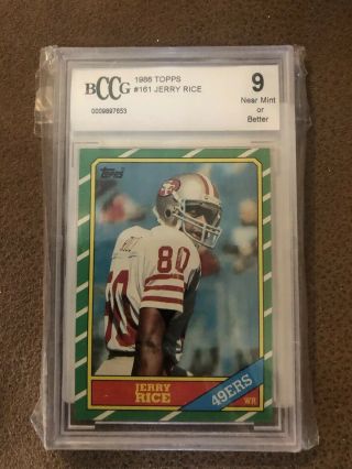 1986 Topps Jerry Rice San Francisco 49ers 161 Football Card Graded 9.