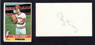 Clay Kirby (debut 1969) Sd Reds Expos Signed Autograph Auto 3x5 Index