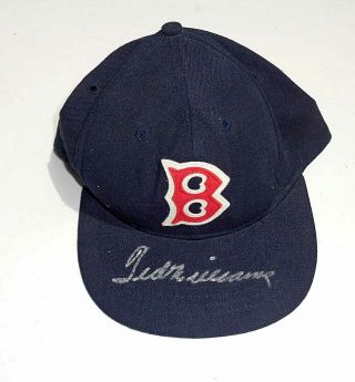 Boston Red Sox Ted Williams Signed Baseball Cap Hat W/jsa Loa