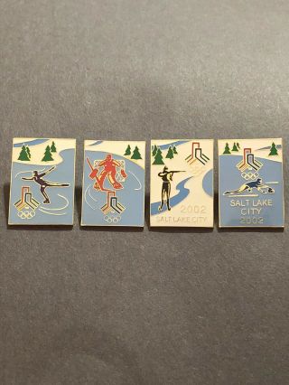 2002 Salt Lake City Olympics Pins Set Of 4 Limited Edition Of 6000