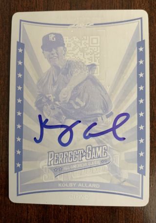 Kolby Allard Auto Signed 2014 Leaf Perfect Game Magenta Printing Plate 1/1