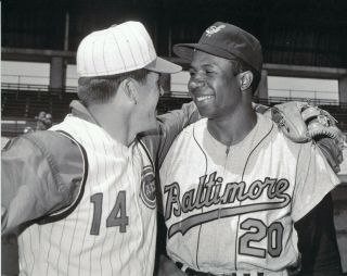 Frank Robinson Orioles And Pete Rose Reds 8x10 Photo 1967 All Star Game