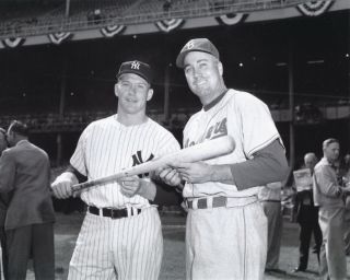 Mickey Mantle Yankees Duke Snider Dodgers 8x10 Photo 1956 World Series