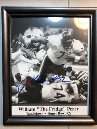 William Perry Chicago Bears Certified 8x10 Photo Autograph The Fridge Perry - Cert