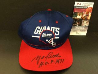 Y.  A.  Tittle Autograph Signed York Giants Snap Back Hat Auto Jsa