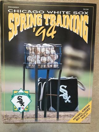 Rare Vintage 1994 Program Chicago White Sox Spring Training Hof Michael Jordan