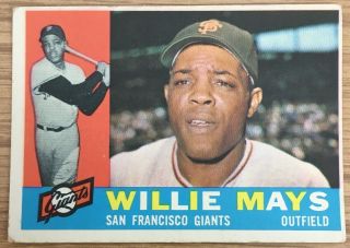 1960 Topps Baseball Willie Mays 200 Giants Legend Hof Ex