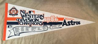 Houston Astros 1986 Pennant National League West Champions Licensed Roster