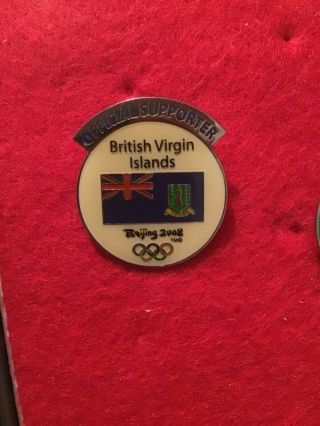 2008 Beijing Olympics Olympic Games Pin Noc British Virgin Islands Domed