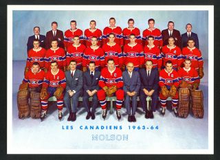 1963 - 64 Molson Montreal Canadiens 8x10 Team Photo - Rare -