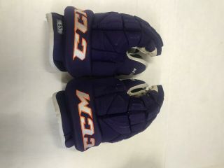 Pro Stock Orlando Solar Bears Ccm Purple Hockey Gloves Size - 14 Last One