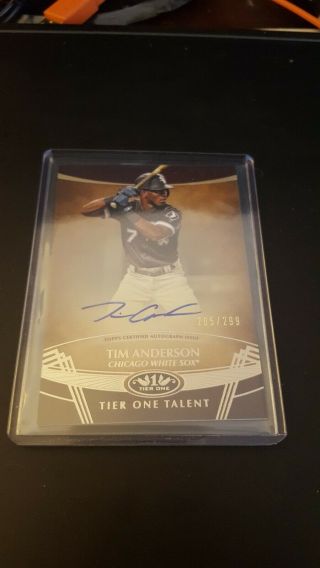 Tim Anderson 2019 Topps Tier One On Card Auto /299 Chicago White Sox Parallel