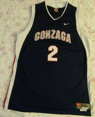 Nike Gonzaga Bulldogs 2 Home Navy Stitched Mens 2xl Xxl Basketball Jersey
