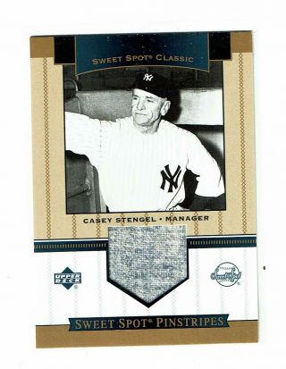 2003 Ud Sweet Spot Pinstripes Casey Stengel Game Jersey Ca York Yankees