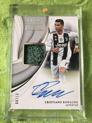 Cristiano Ronaldo 2018 - 19 Panini Immaculate Boot Patch Auto Autograph 8/10 Sp