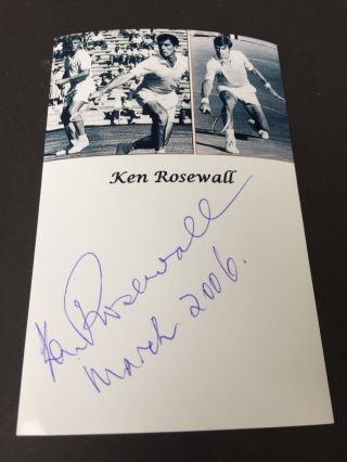 Ken Rosewall World No.  1 Tennis Player Signed Photo 3.  6 X 5.  6 Autograph
