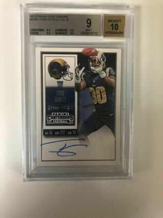 One 2015 Contenders Rookie Rc Ticket Of Todd Gurley 1 10 Auto Bgs 9 0.  5 Away 9.  5