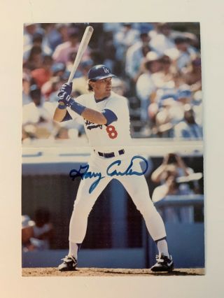 Gary Carter Signed Post Card & Rookie Card (poor)