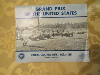 Grand Prix Watkins Glen Oct 1961 Signed Graham Hill Penske Brabham Gendebien,