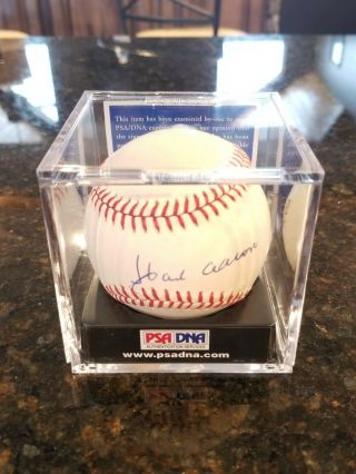 Hank Aaron Autographed Baseball Sweet Spot Psa