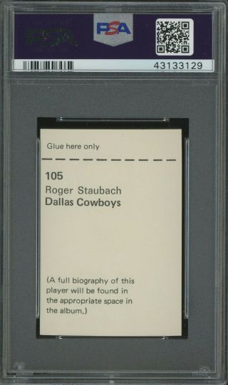 1972 NFLPA Wonderful World Stamps Football 105 Roger Staubach RC HOF PSA 9 2
