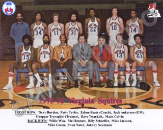 1975 - 76 Virginia Squires Aba Basketball Team 8x10 Photo