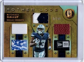 2019 Gold Standard Michael Gallup Mother Lode Prime 5x Patch Sp /49 Cowboys