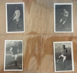 Trade Cards Football Set Of 4 Autographed Action.  Issued By The Gem Library 1923