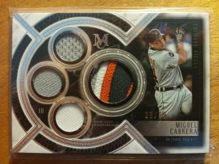 Miguel Cabrera 2018 Topps Museum Quad Game Jersey Logo Patch 23/99 Tigers Hof