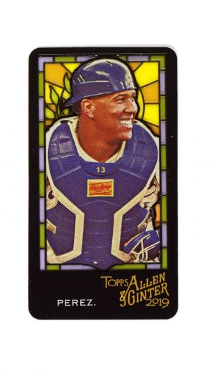 2019 Topps Allen & Ginter Mini Stained Glass 110 Salvador Perez /25
