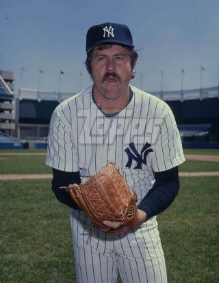 1976 Topps Baseball Color Negative.  Jim Catfish Hunter Yankees
