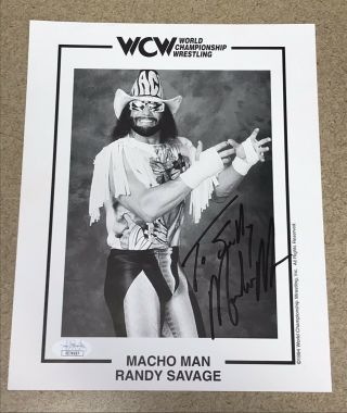 Randy “macho Man” Savage Signed Autographed 8x10 Photo Wcw Jsa Certified