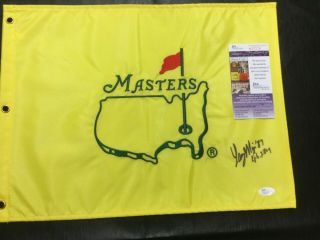 Larry Mize Signed Undated Masters Flag Champion Jsa Certified Autograph