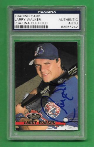 1993 Topps Stadium Club 320 Larry Walker Psa/dna Authentic Signed Autograph