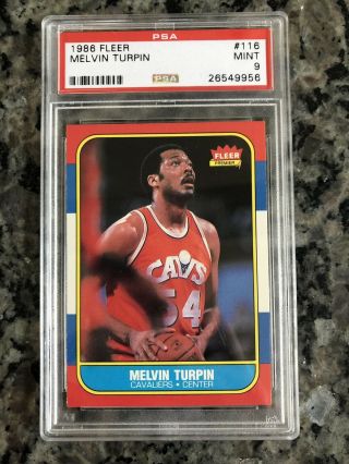 Melvin Turpin 1986 Fleer Basketball 116 Psa 9