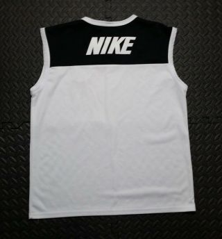 Men ' s Nike Swoosh Basketball Color Block Mesh Jersey SZ XL White/Black 4