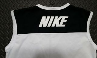 Men ' s Nike Swoosh Basketball Color Block Mesh Jersey SZ XL White/Black 5