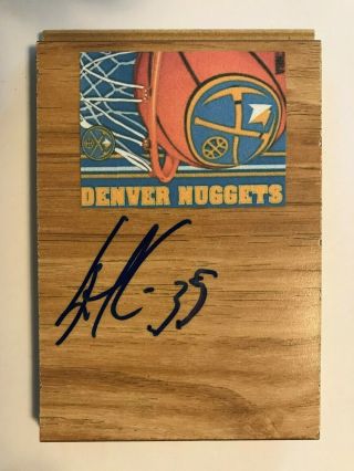 Kenneth Faried " Manimal " Signed Denver Nuggets Basketball Floor Tile Nba
