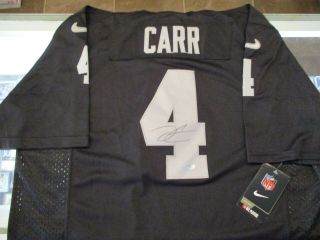 Signed Derek Carr Autograph Oakland Raiders Nike Jersey Autograph