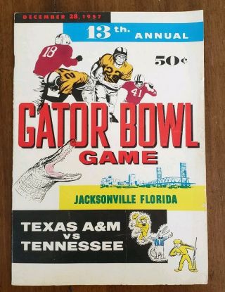 Texas A&m Aggies Vs Tennessee Vols 1957 Gator Bowl Football Program Bear Bryant