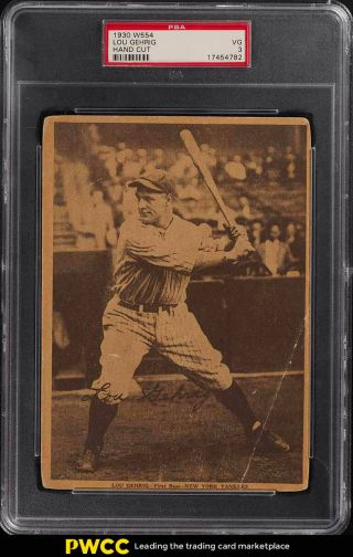 1930 W554 Strip Card Lou Gehrig Psa 3 Vg (pwcc)