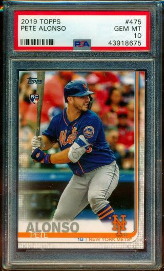 2019 Topps Series 2 475 Pete Alonso Rc Rookie Psa 10 Gem 8675