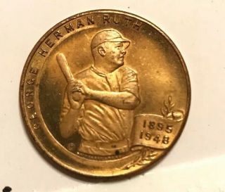 1895 - 1948 George Herman Ruth Medal Newark News Coin Babe Ruth Foundation