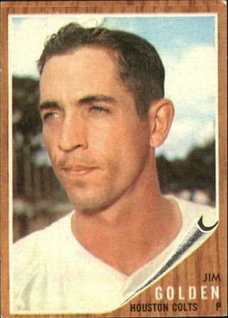 1962 Topps Houston Colt.  45s Baseball Card 568 Jim Golden - Ex