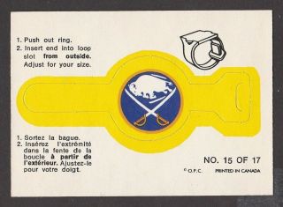 1973 - 74 Opc O - Pee - Chee Rings 15 Buffalo Sabres Inv J2461