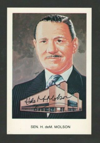 Hartland Molson Authentic Autographed Signed 1983 Hockey Hall Of Fame Postcard