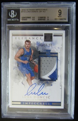 2018 Luka Doncic Impeccable Auto/autograph Rc Rookie Card.  5 Away From Gem