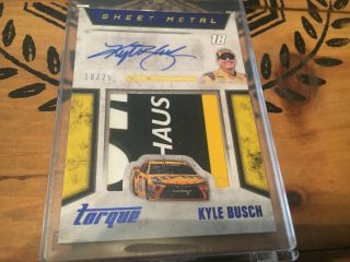 Kyle Busch Autograph Torque Jumbo Sheetmetal Memorabilia Card Nascar 10 / 25