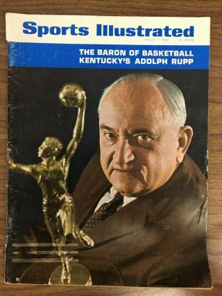Sports Illustrated - 3/7/1966 - Adolph Rupp (kentucky) On Cover